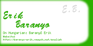 erik baranyo business card